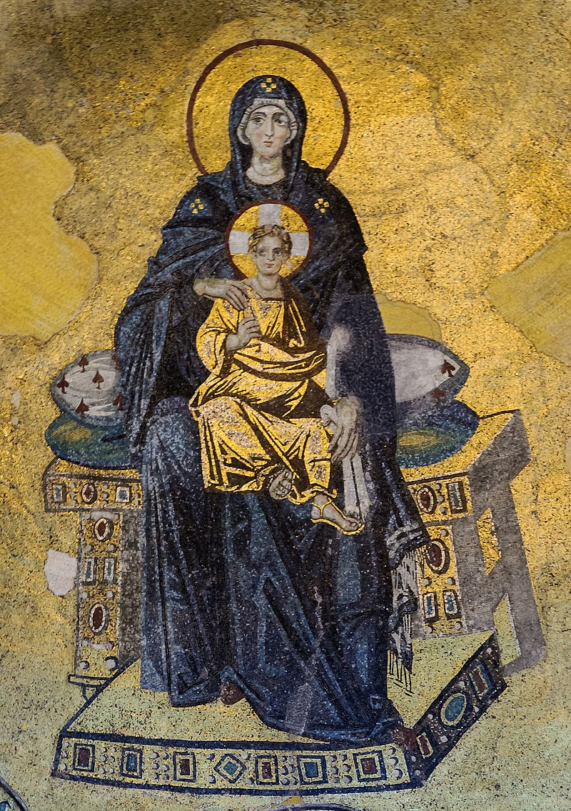 Virgin and Child ( 9th Century ) Found in the Hagia Sophia