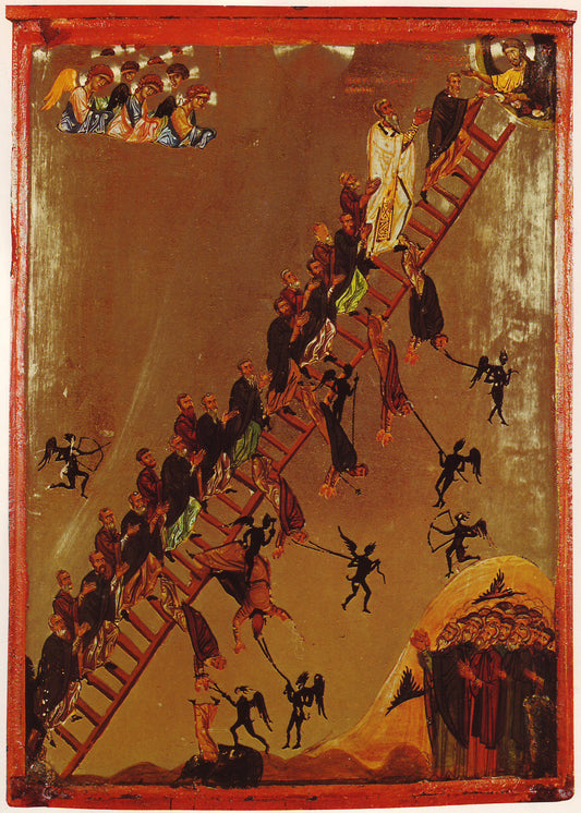 Ladder of Divine Ascent ( Byzantine 12th Century Icon )