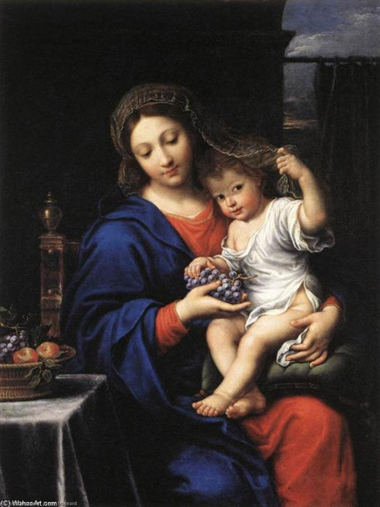 Virgin of the Grapes_1640 ( Artist: Mignard )