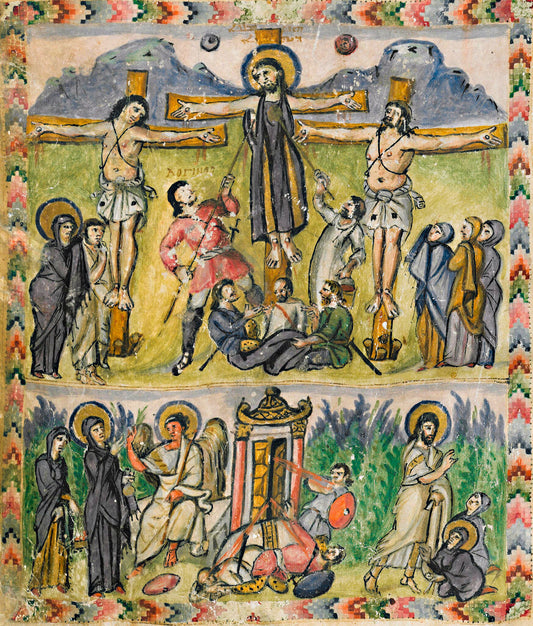 The Crucifixion/The Resurrection ( Rabbula Gospel_ 6th Century )
